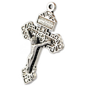 55x33mm Antique Silver Zinc Alloy Metal Catholic Pardon Crucifix and Cross Pendant