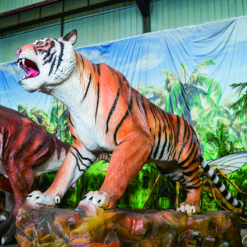 Tiger Animatronic Walking Dinosaur Amusement Park Products For Sale Outdoors