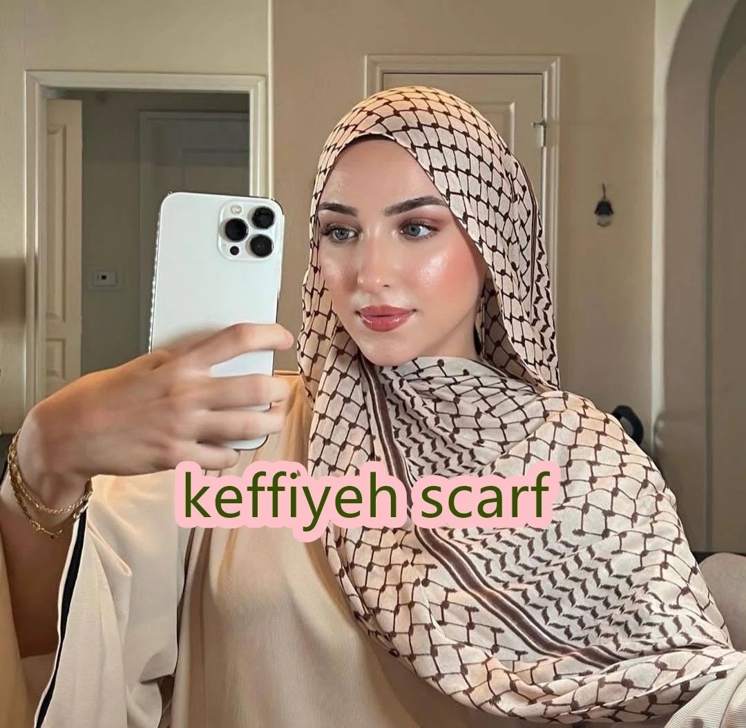 Wholesale Arab Print Silk Keffiyeh Polyester Scarf Scarves Long  Arab Scarf Supplier