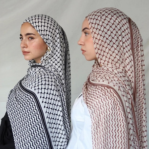 Wholesale Arab Print Silk Keffiyeh Polyester Scarf Scarves Long  Arab Scarf Supplier