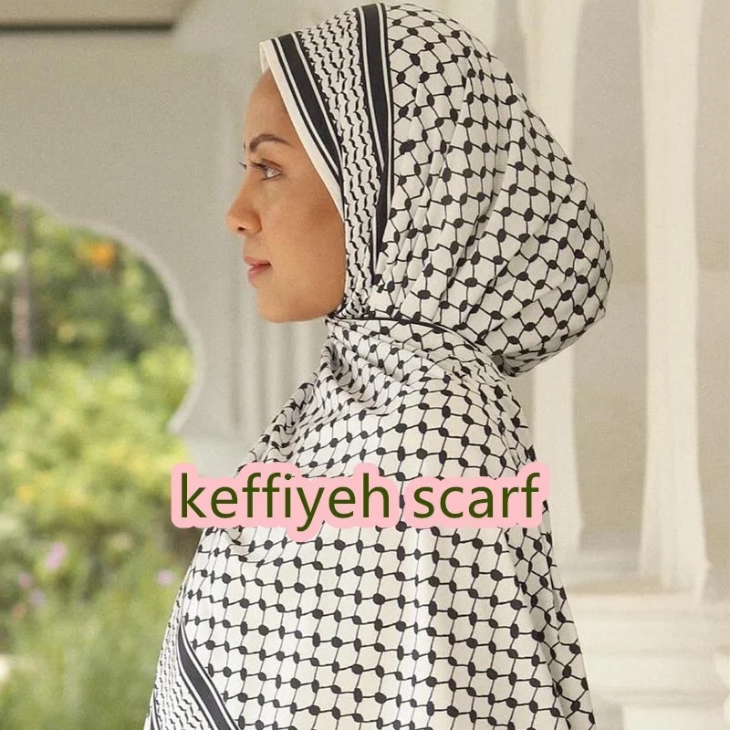 Wholesale Arab Print Silk Keffiyeh Polyester Scarf Scarves Long  Arab Scarf Supplier