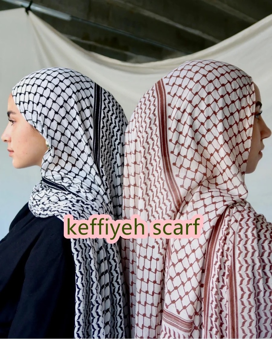 Wholesale Arab Print Silk Keffiyeh Polyester Scarf Scarves Long  Arab Scarf Supplier