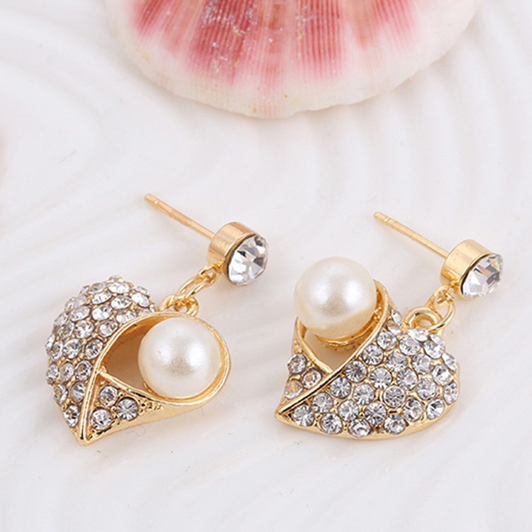 Fashion Gold Bridal Wedding Jewelry Set Wholesale Heart Necklace and Earring Women Jewelry Sets