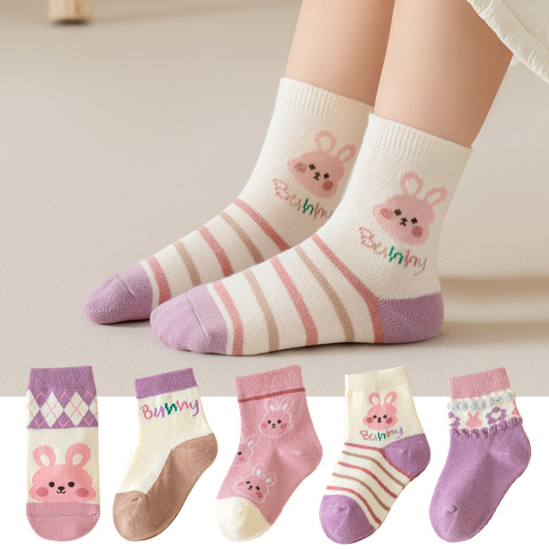 Winter Children's Socks Boys Mid-tube Kids Socks Terry Inside Girls Boys Baby Socks