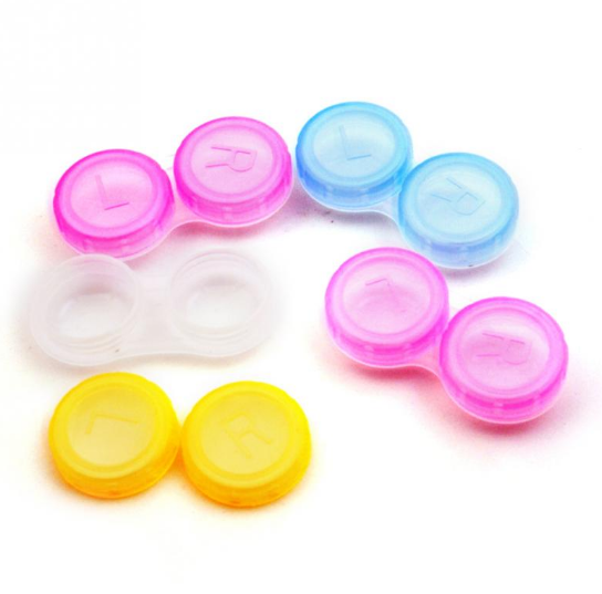 Glasses Cosmetic Contact Lens Box Portable Lens Case Double-box Eye Care Box Cosmetic Travel Kit Holder Eyewear Bag Random Color