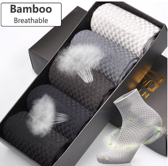 Wholesale Custom Logo Adults Crew Bamboo Fiber socks Black White Socks For Unisex Work With Box For Men Women