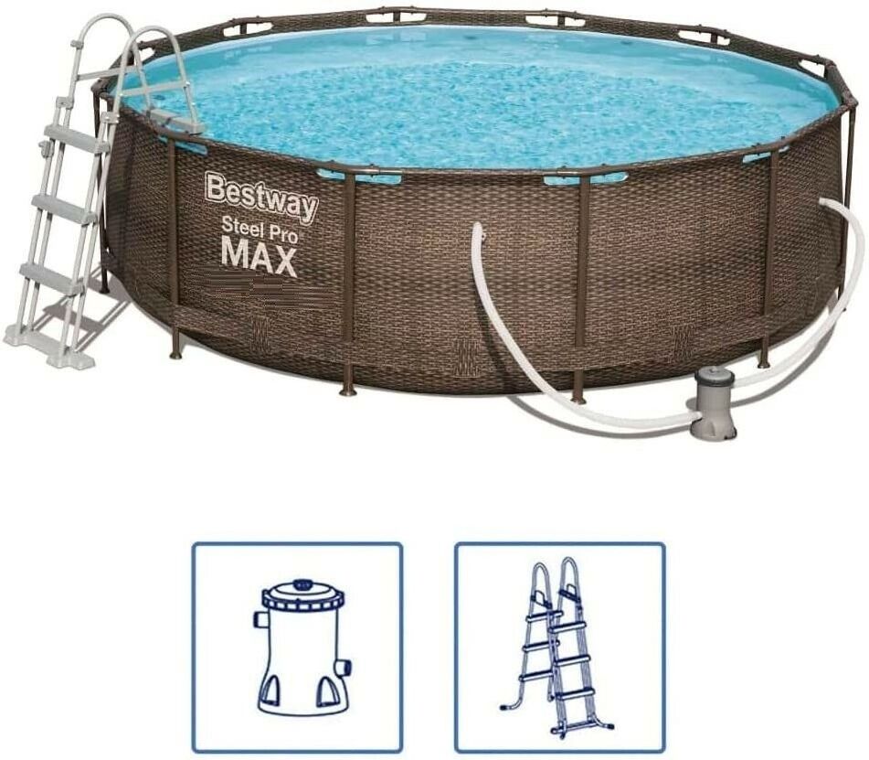 Bestway 56709 Pvc Material Above Ground Swimming Pool Stainless Steel Pro Max Frame Swimming Pool