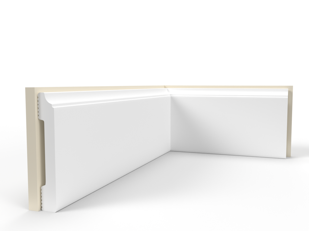 High quality white flexible wall base skirting chamfered skirting board moulding