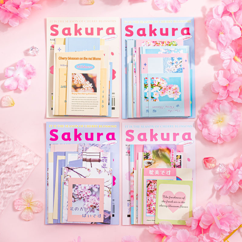 Mr. Paper 4 Design 30 Pcs / Set Stickers Cherry Blossom Rain Series Ins Style Decoration Stickers Pack for Diary Scrap Book