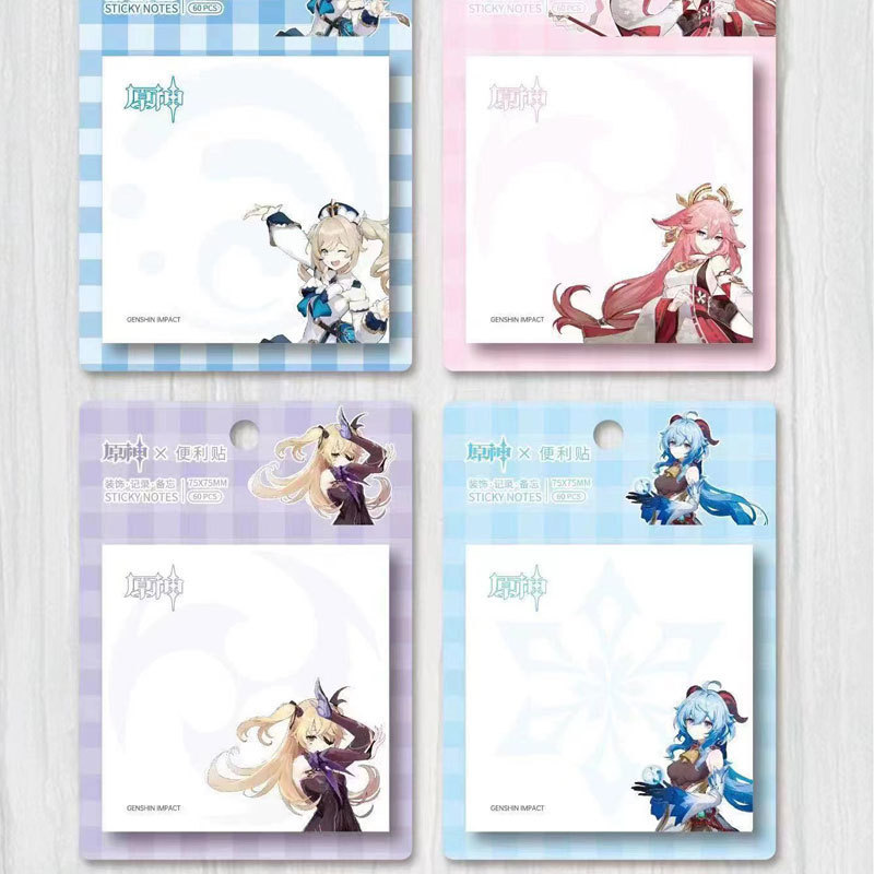 Hot Selling Painting Notebook Student Gift Set Cute Anime Post Notes Paper Sets Memo Pad Message Book Anime Sticky Notes