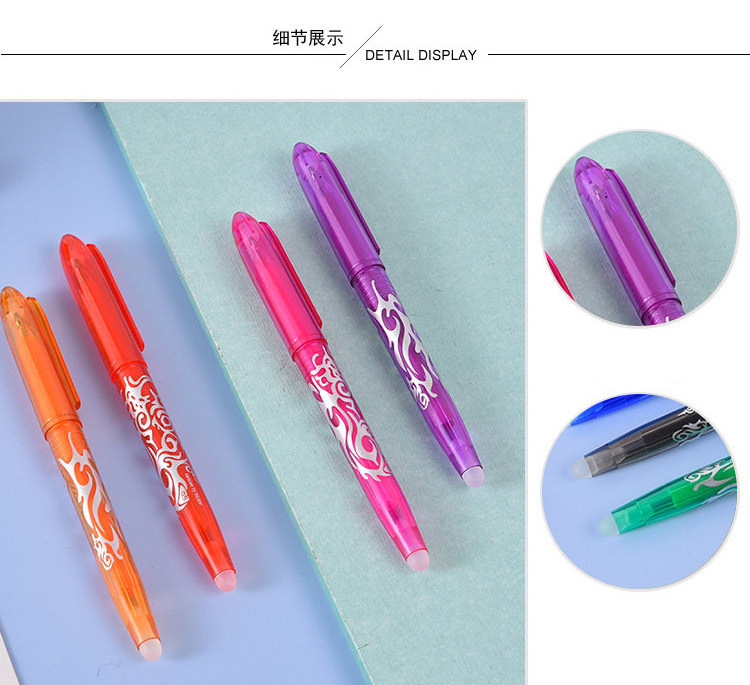 Hot Sale Plastic Hot Erasable Gel Pen 8 Colors Set Printing Pens with Erasable Ink Gel Pen