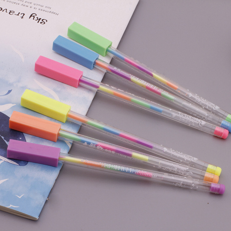 Wholesale Candy Color Water Chalk Creative Student Stationery Rainbow Gradient Highlighter Gel Pen