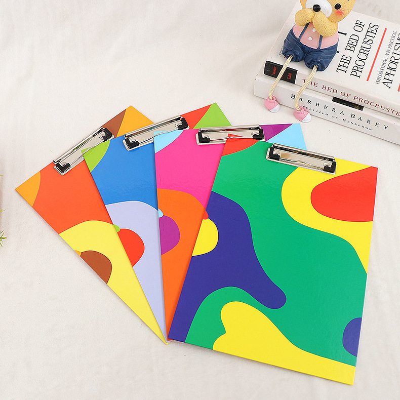 Wholesale Multicolor Hardcover Variety Printed Design Fancy Spring Clip A4 Clipboard Filing File Cardboard Folder