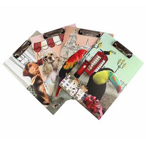 Wholesale Multicolor Hardcover Variety Printed Design Fancy Spring Clip A4 Clipboard Filing File Cardboard Folder