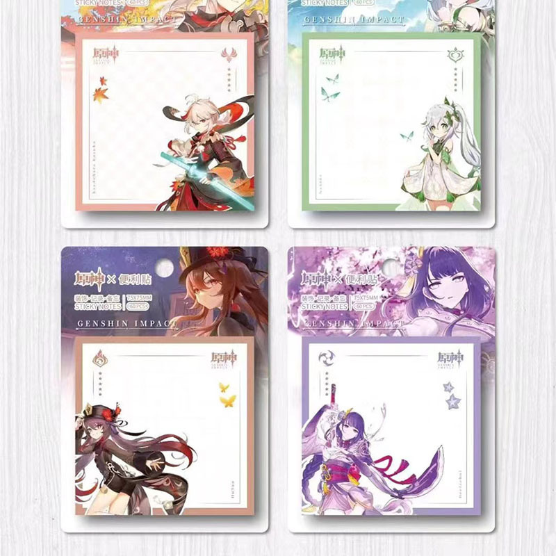 Hot Selling Painting Notebook Student Gift Set Cute Anime Post Notes Paper Sets Memo Pad Message Book Anime Sticky Notes