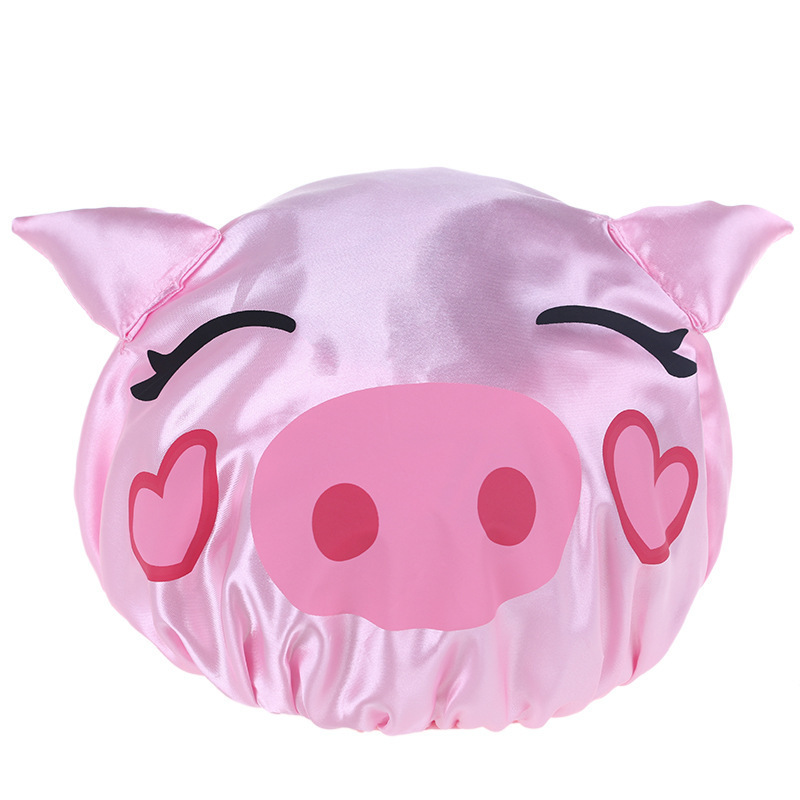 Cute Kids Shower Cap Funny Frog Piglet Mouse Cartoon Bath Hat Boys and Girls Waterproof Hair Shower Bath Caps