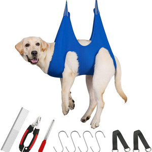 Pet Grooming Hammock Harness for Dogs and Cats with Pet Comb, Nail File for Bathing Ear/Eye Care