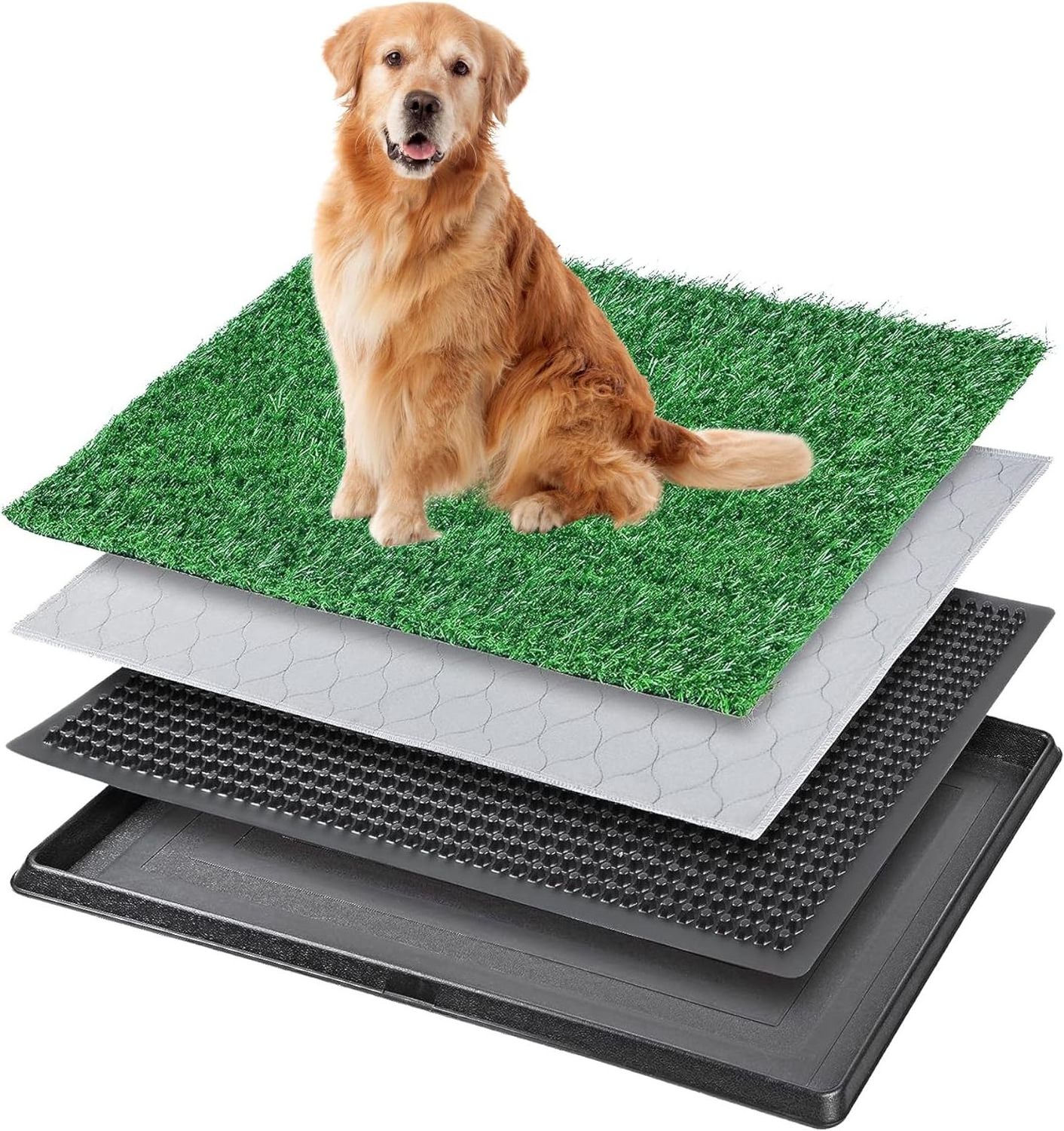 Artificial Dog Grass Mat Pet Potty 4 Layers Dog Potty Grass with Tray  for Dogs to Pee and Poop on