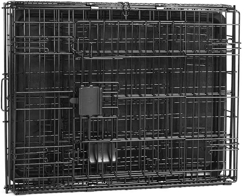 24inch/30inch/36inch/42inch/48inch Double Door Foldable Metal  Wire Dog Crate with Tray