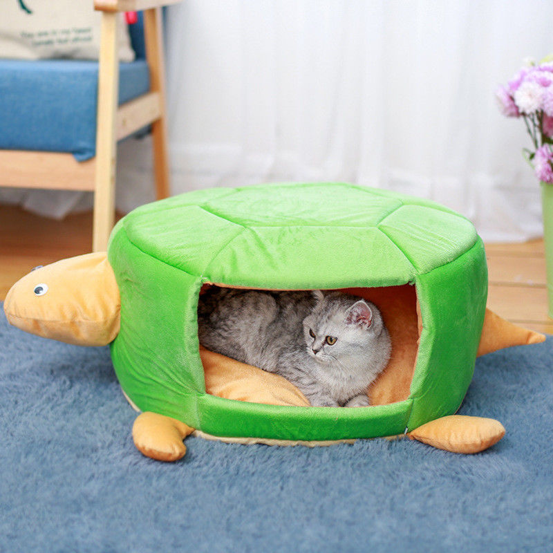 Cute Turtle Shape Pet Dog Puppy Sleeping Bag House Cat Bed Warm Soft Kennel Cave for Pet