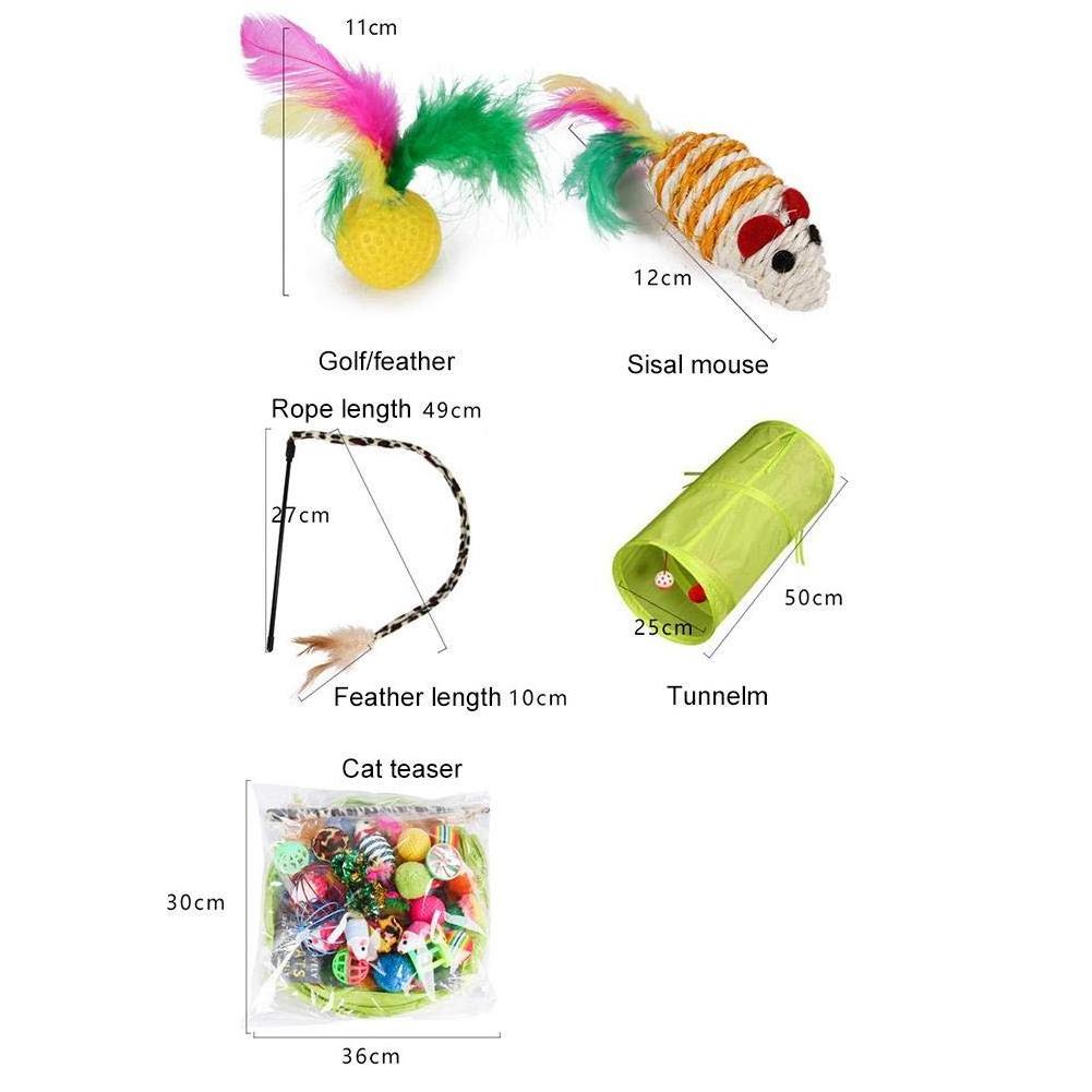 21Pcs/Set Pet Kit Collapsible Tunnel Cat toy Fun Channel Feather Balls Mice Shape Pet Kitten Dog Cat Interactive Play Supplies