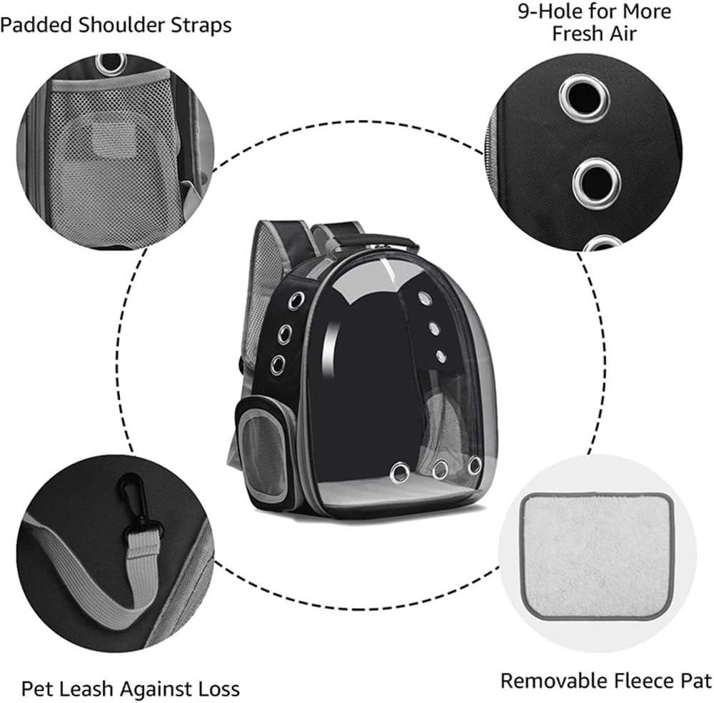 Animal Carrier Backpacks,Transparent Space Capsule Bubble Pet Backpack Bag for Small Dogs Cats Airline Approved Travel Carrier