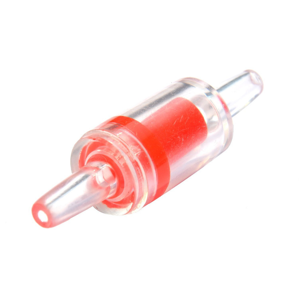 Aquarium Air Pump Check Valves Red Clear Plastic One Way Non-return Check Valve for Fish Tank