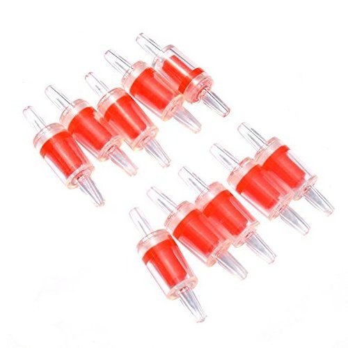 Aquarium Air Pump Check Valves Red Clear Plastic One Way Non-return Check Valve for Fish Tank