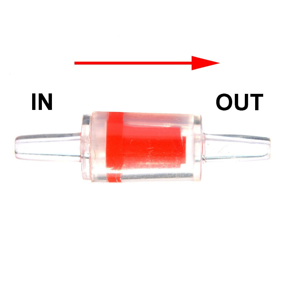 Aquarium Air Pump Check Valves Red Clear Plastic One Way Non-return Check Valve for Fish Tank