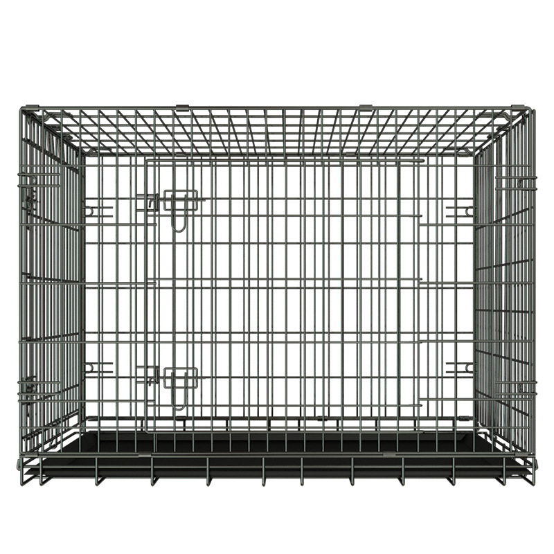 24inch/30inch/36inch/42inch/48inch Double Door Foldable Metal  Wire Dog Crate with Tray