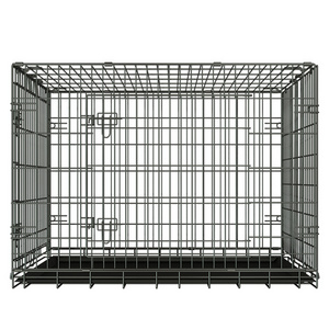 24inch/30inch/36inch/42inch/48inch Double Door Foldable Metal  Wire Dog Crate with Tray