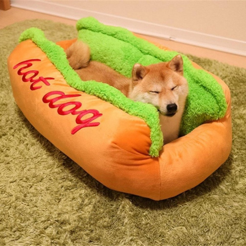 Hot Dog Design Pet Dog Bed ,Removable and Washable Pet Mat Dog House