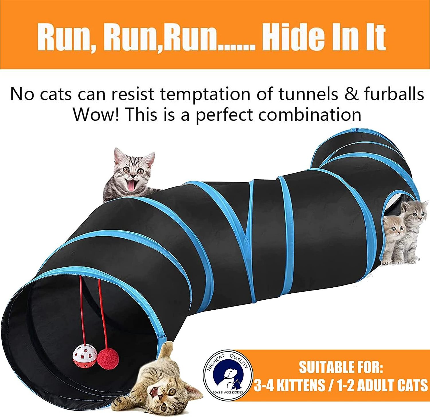 22 Pcs Cat Toys for Indoor Cats Adults Interactive Kitten Toys Cat Tunnel Mouse Feather Teaser Wand Spring Toy