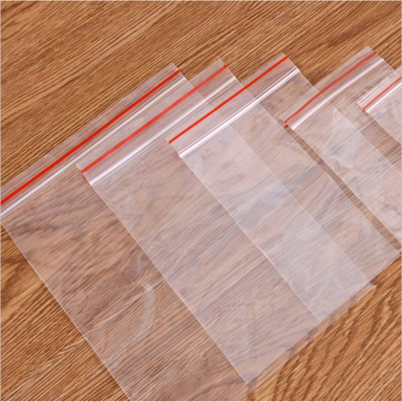 Custom Size Zip Lock Bag Clear Plastic Mini Resealable Self Seal Packing for Industrial Use Package Stickers Made PE Material