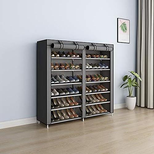 6 Tier Dustproof 36 Pairs Folding Boot Show Cabinet Wardrobes Rack Home Furniture Organizer Storage Shoe Rack For Living Room