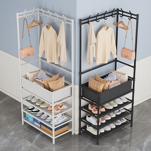 5 Tier Integrated Doorway Multi-Layer Storage Shoe Cabinet Coat Clothes Stands Shoe Racks For Home Dormitory Rental Room Closet