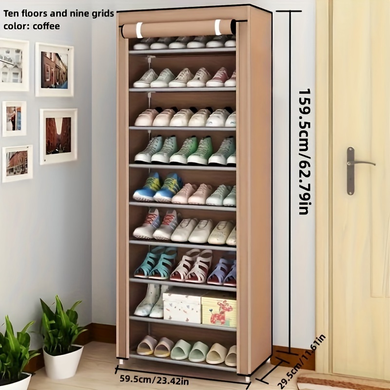 Multi-Layer Freestanding Shoe Storage Rack Large Capacity Dustproof Shoe Cabinet Shoes Organizer For Entrance Bedroom Dorm