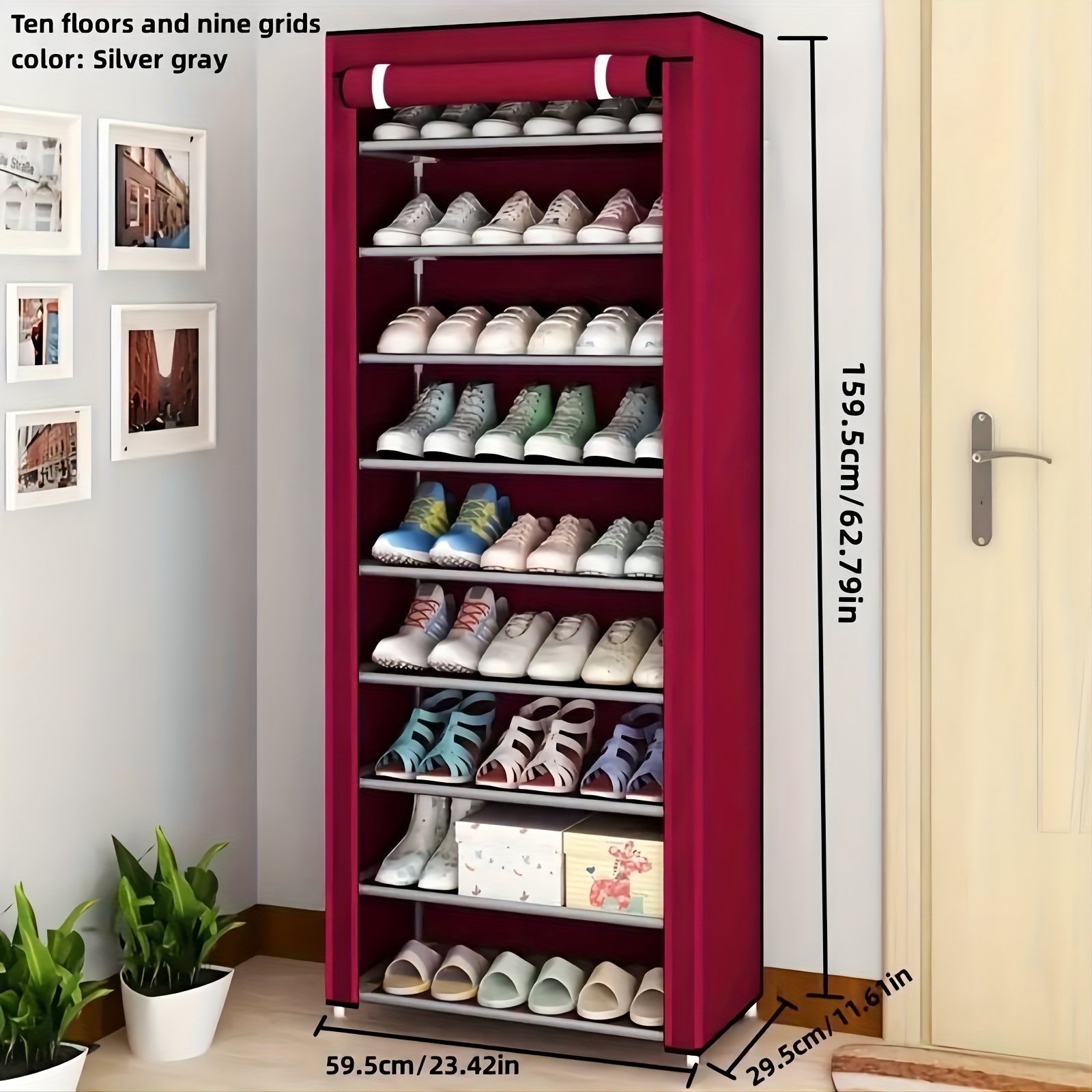 Multi-Layer Freestanding Shoe Storage Rack Large Capacity Dustproof Shoe Cabinet Shoes Organizer For Entrance Bedroom Dorm