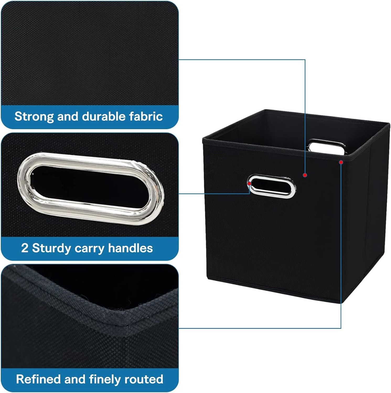 Modern Collapsible Fabric Storage Cube Organizer with Handles Foldable and Eco-Friendly Non-Woven Fabric for Living Room Closet