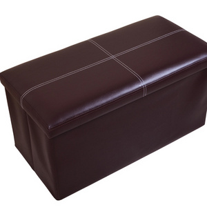 Storage Bench Furniture Outdoor Ottoman with Storage for Living Room Furniture Faux Leather Modern Foldable Ottoman Storage Box