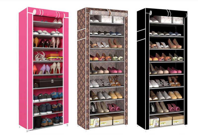 Storage Wardrobe Fabric Metal Organised Shoe Cupboard Fiber wardrobe Design DIY Cabinets for Sale Bedroom Space Saving Shoe Rack