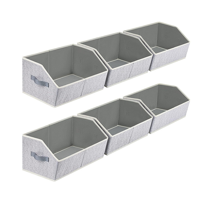 Homsorout Trapezoid Storage Bins With Foldable Closet Organization For Shelves Linen Closet Organizers Storage For Toy Clothes