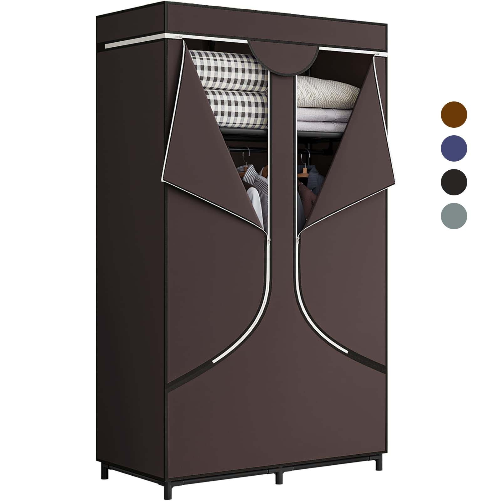 2024 Custom Fabric Almirah Wadrober Roperos y Closet Waldrop Bedroom Furniture Narrow Corner Mobile Portable Storage Wardrobe