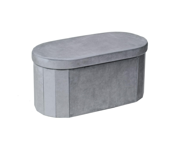 Modern Custom Logo Oval Shape Velvet Foldable Bench Adjustable Storage Box Ottoman Stool Outdoor Home Use