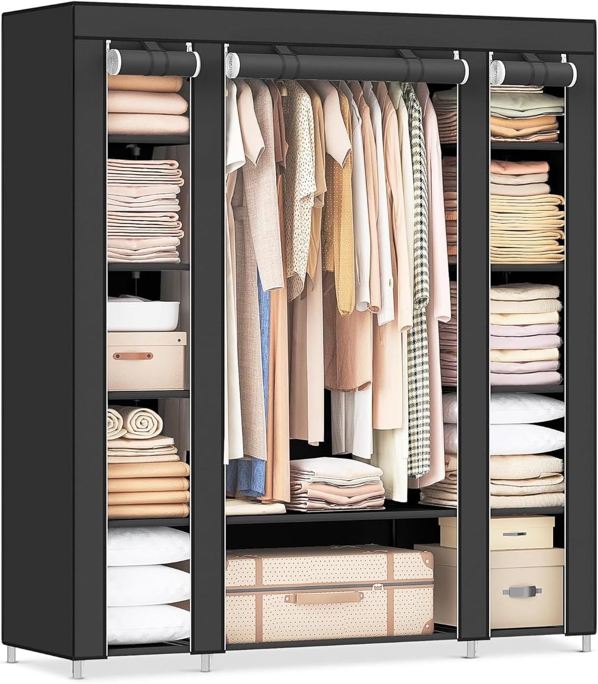 Newest Fabric Roperos y Closet Nonwoven Wardrope Fabric Wardrobe Desarmables Closet with Storage Chest Home Bedroom Furniture