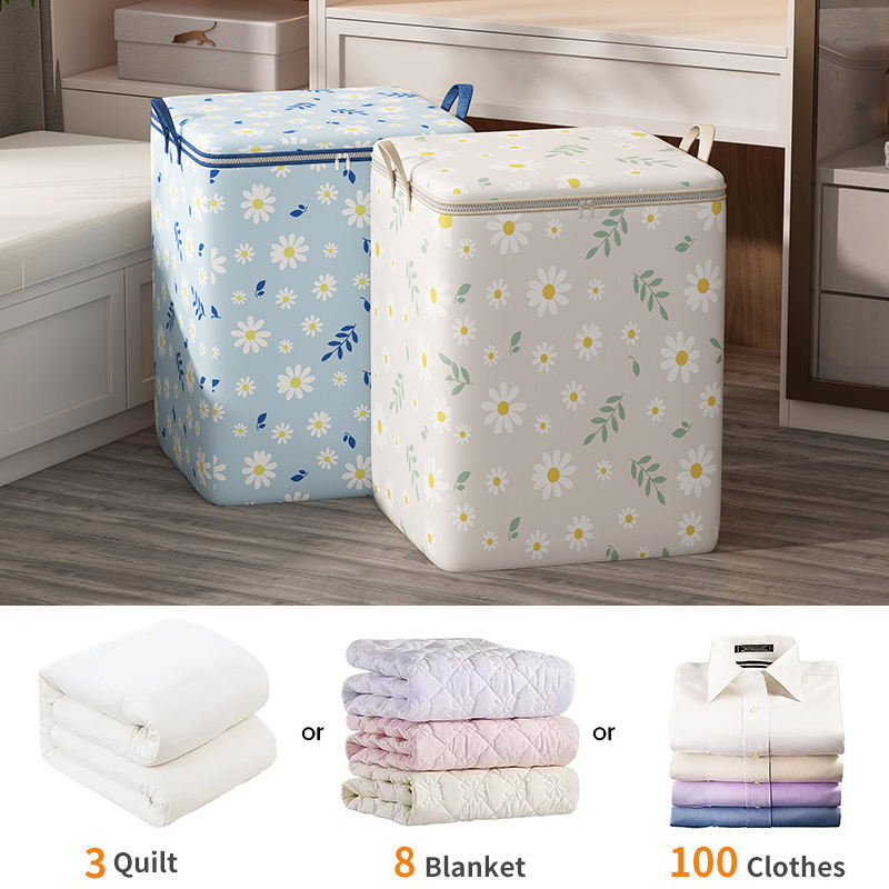 Household Large Capacity Quilts Storage Bags Foldable Thick Non-Woven Moving Luggage Bags Organizers With Zipper For Clothes