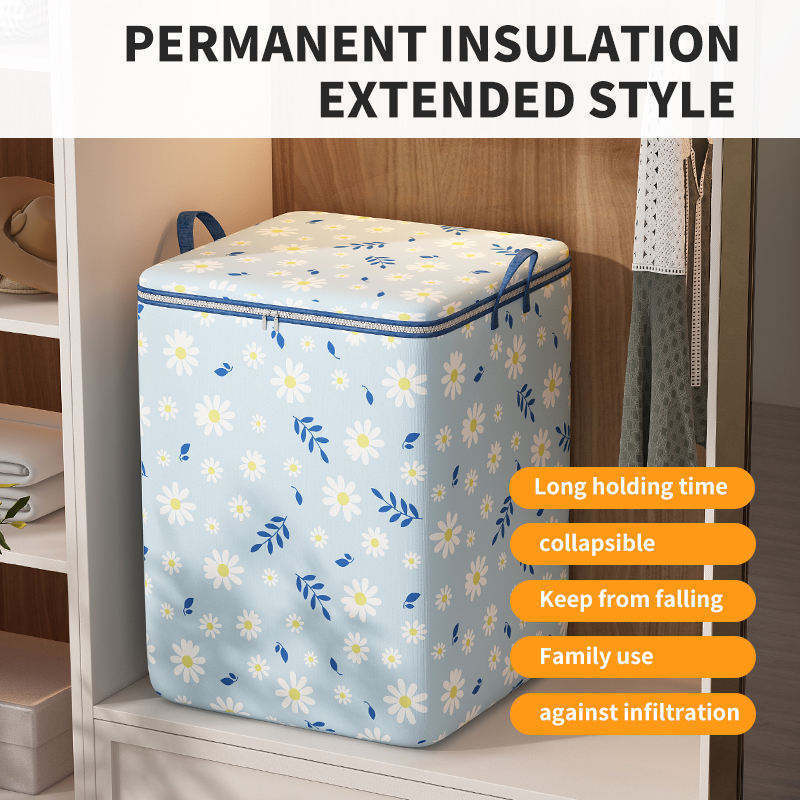 Household Large Capacity Quilts Storage Bags Foldable Thick Non-Woven Moving Luggage Bags Organizers With Zipper For Clothes