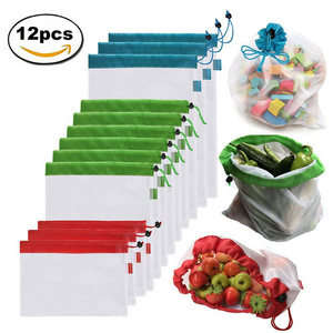 Wholesale Vegetable Fruit Eco Friendly Mesh Net Bag For Grocery Shopping