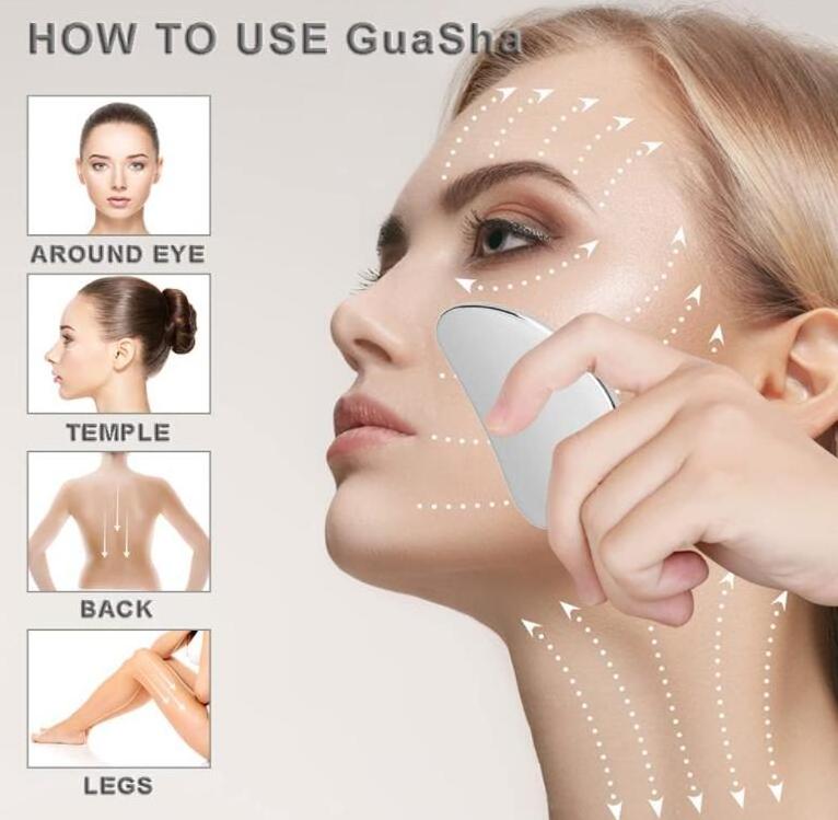 Medical Grade Soft Tissue Therapy Stainless Steel Gua Sha Guasha Scraping Massage Tool Used for Back, Legs, Arms,Neck,Shoulder