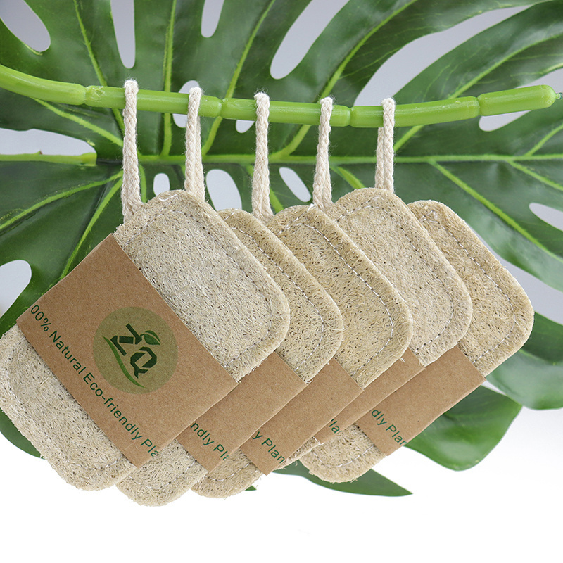 Custom Logo Compostable Biodegradable Loofa Luffa Dishwashing Kitchen Dish Loofah Cleaning Sponge Pads